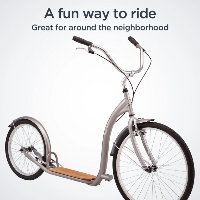 Schwinn Shuffle Adult Scooter, 26-Inch Front Wheel, 20-Inch Rear Wheel, Alloy Linear Pull Brakes, Steel Frame, Grey - Image 3