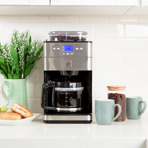 Kenmore Elite Grind And Brew Coffee Maker - Burr Grinding Ground Coffee Bean Hopper With Drip Pot, 12 Cup Programmable Automatic Brew Coffee Machine For Barista Style Cafetera, Use For Kitchen & Café - Image 9