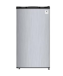 ARCTIC CHEF ACFR322 RCA Mini Refrigerator, Compact Freezer Compartment, Adjustable Thermostat Control, Reversible Door, Ideal Fridge for Dorm, Office, Apartment, Platinum Stainless, 3.2 Cubic Feet