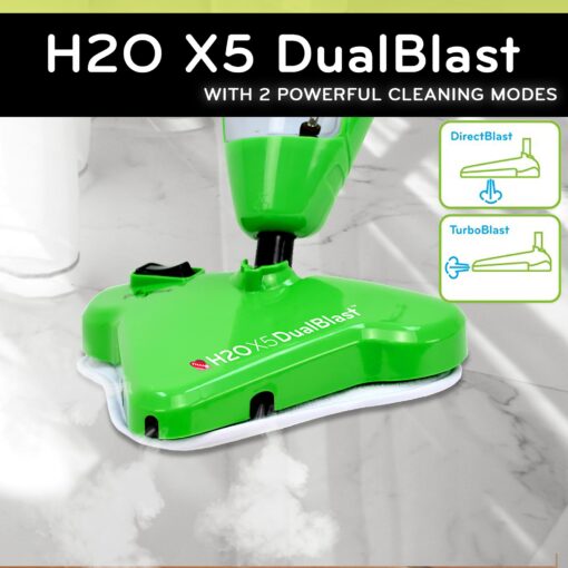 H2O MOP® X5 Steam Mop with Dualblast head and Handheld Steam Cleaner For Kitchen Tile Floors, Hardwood Floors, Grout Cleaner, Upholstery Cleaner and Carpets - Image 7