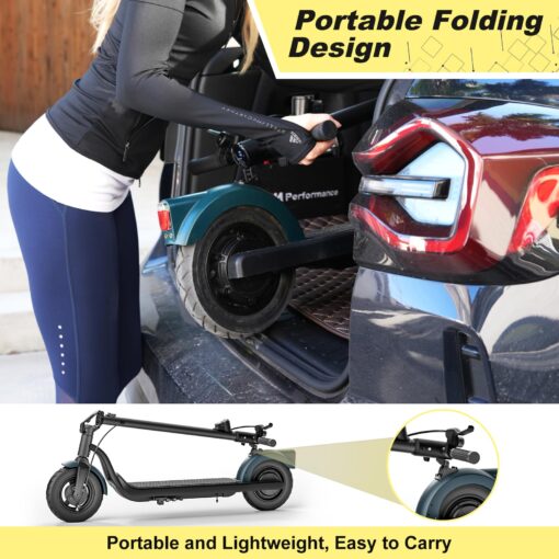 Electric Scooter for Adults - Foldable, 500W Motor, 19 MPH Top Speed, 21 Miles Range, 10" Pneumatic Tires, Dual Brakes, IPX4 Waterproof, UL2272 Certified, App-Controlled E-Scooter - Image 3