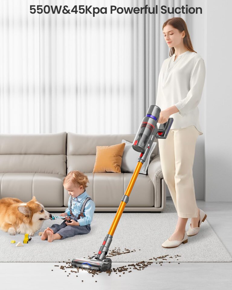 Cordless Vacuum Cleaner, 45Kpa 550W 65Mins Vacuum Cleaners for Home, Stick Vacuum with LED Touch Screen, Anti-tangle Wireless Vacuum, Rechargeable Cordless Vacuum for Pet Hair, Carpet, Hardwood Floor - Image 8