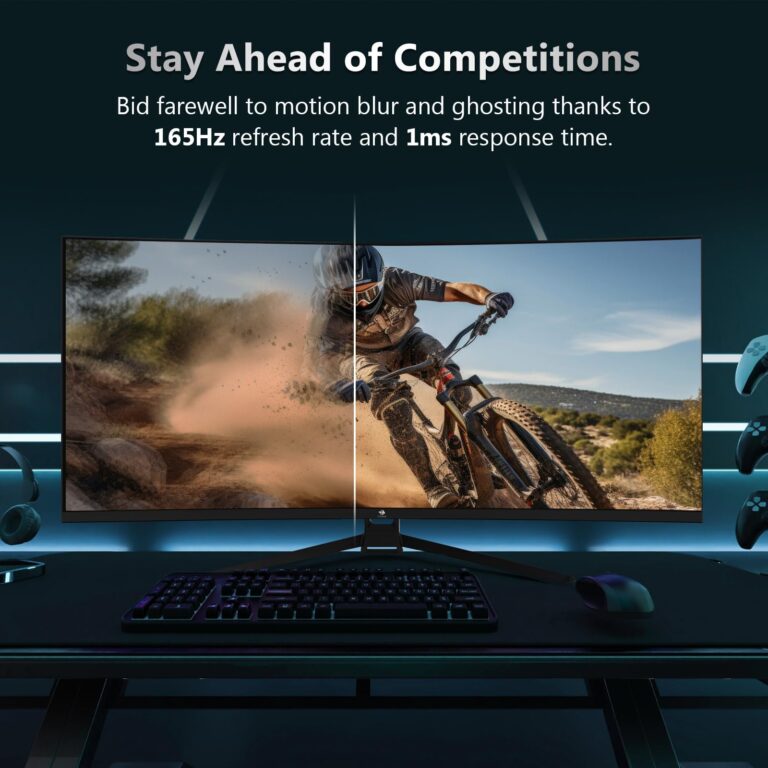 Z-Edge UG34 34" Ultrawide 2K Curved Gaming Monitor with 165Hz Refresh Rate, 21:9 Aspect Ratio, 1ms MPRT, 3440x1440 Resolution, 1500R Curvature, VA Panel, 178 Viewing Angles, AMD Freesync - Image 7