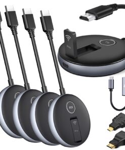 Wireless HDMI G9R Pro- One Transmitter and Four Receivers- Extender Kit, Wirelessly Simultaneous Expansion, 165FT/50M 5.8G/2.4G @60Hz, Plug and Play- Stream Video from Laptop to Multi-TVs/Monitors