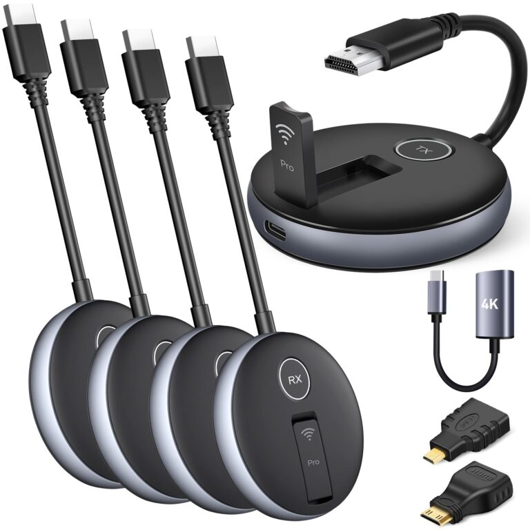 Wireless HDMI G9R Pro- One Transmitter and Four Receivers- Extender Kit, Wirelessly Simultaneous Expansion, 165FT/50M 5.8G/2.4G @60Hz, Plug and Play- Stream Video from Laptop to Multi-TVs/Monitors