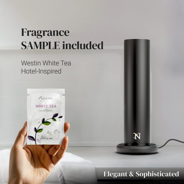 Natscent Dynamo Essential Oil Diffuser for Home with Fragrance Sample, App & Manual Control, Cold-Air Scent Diffusers for Home, Large Room, Hotel Scent Diffuser up to 1000sq.ft Black Aroma Diffusers - Image 5