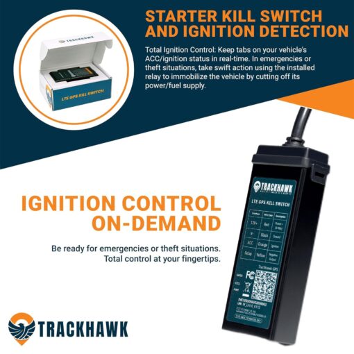 Trackhawk 4G LTE GPS Tracker - GPS Tracker for Vehicles, Kill Switch for Car, Anti Theft Car Device, Monitoring Device, Live-Tracking, Subscription Required - VL03 - Image 2