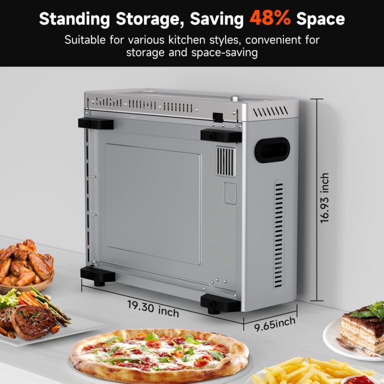 Kitchen Elite Air Fryer Toaster Oven Combo, 15-IN-1 Digital Stainless Steel Airfryer,18L Pizza Oven for 12' pizza / 9 slices, Flip Away Oven, 7 Accessories, 800°F, 3 Layer Glass Anti-scalding,1800W - Image 5
