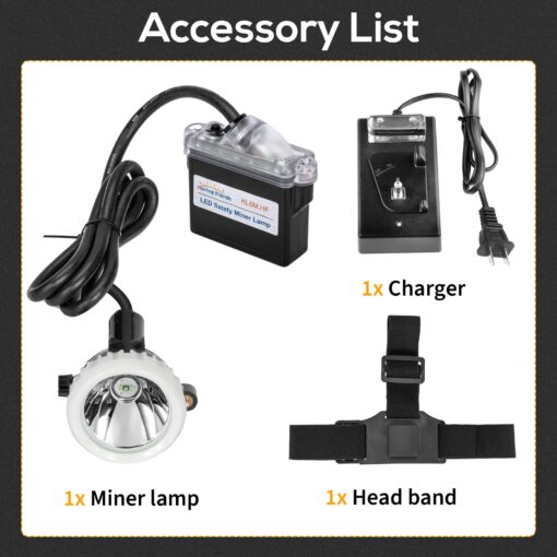 Hunting friends Superbright LED Mining Headlight,High Lumen Rechargeable Miner Lamp Hard Hat with Power Supply Lights Mining lamp Waterproof Headlight KL6M.H Explosion Proof Cap for Outdoor - Image 2