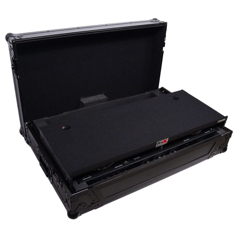 ProX Live Performance Gear ATA Style Flight Case for Pioneer DDJ-REV7 DJ Controller with Laptop Shelf Wheels and 1U Rackspace Black Finish - Image 2