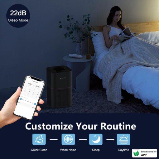 Dayette Air Purifiers for Home Bedroom Up to 2200 Sq Ft，H14 True HEPA Filter Smart WIFI Air Purifiers for Large Room,APP & Alexa Control Air Cleaner with for Allergies Pet Dander Smoke Dust - Image 3