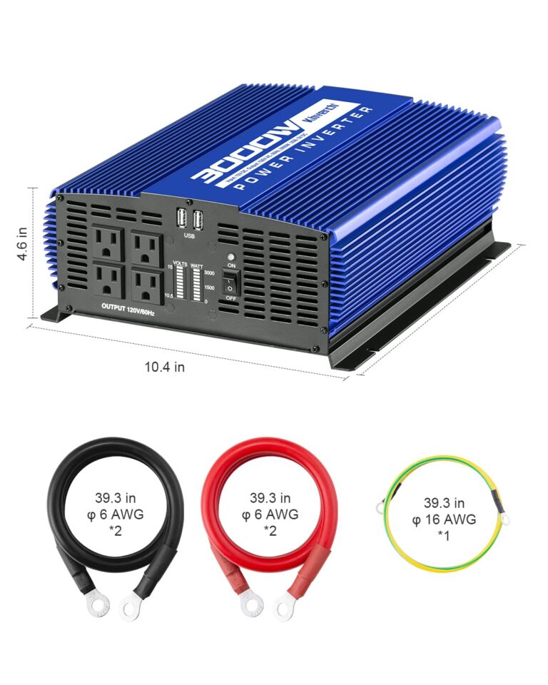Kinverch 3000W Power Inverter 12V DC to 110V AC Car Battery Inverter with 4 AC Outlets /2 USB Port, Car Inverter for Home/Truck/Boat/RV Power Inverters for Vehicles - Image 7