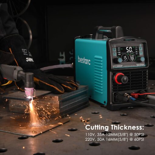 bestarc Plasma Cutter, Pilot Arc [Air Sensor Technology] 110/220V BTC500DP 10th Generation, 50Amps Screen Display Digital Plasma Cutting Machine (BTC500DP 10GEN 110/220V) - Image 4