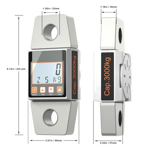 Mefape 3000kg/6600lbs Professional Digital Hanging Scale, Heavy Duty Industrial Crane Scale, Smart High Accuracy Electronic Scale with Shackle + LCD Display - Image 6