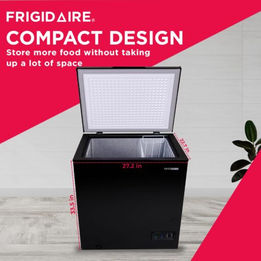 FRIGIDAIRE EFRF5003-BLACK Chest Deep Freezer-Garage-Ready, 5.0 Cu. Ft. Capacity, Black-Adjustable Thermostat-Removable Vinyl Coated Wire Basket-Easy Defrost Drain - Image 7