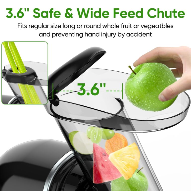 Juicer Machines, COZII Cold Press Juicer Extractor, Slow Masticating Juicer Soft/hard Mode, 3.6" Large Feed Chute For Vegetable and Fruit, Easy to Clean, Quiet Motor, High Juice Yield, Dishwasher Safe - Image 9