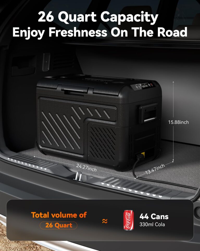 WOLFBOX 12V Portable Refrigerator, 26 Quart Car Fridge, RV Car Refrigerator with 12/24V DC 100/240V AC, Electric Cooler for Car, Camping, Travel and Home Use, APP Control - Image 7