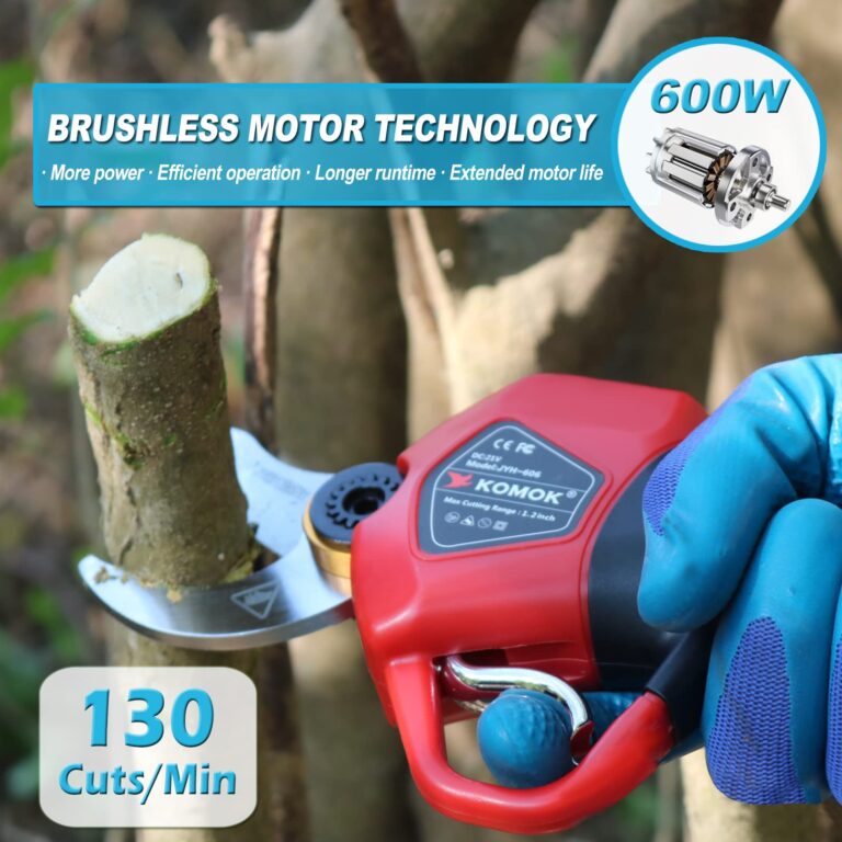 KOMOK Electric Pruning Shears, Professional Cordless Pruning Shears with 2pcs 2Ah Battery Powered Tree Branches Pruner, 30mm 1.2" Cutting Rnage, 6-8 Working Hours - Image 3