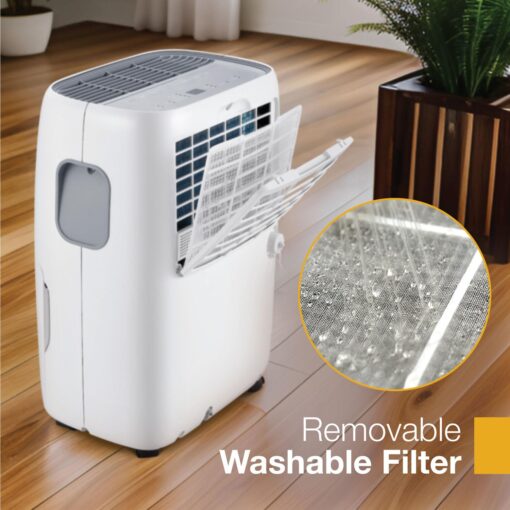 Whirlpool Energy Star 23-Pint Portable Dehumidifier with Auto-Shutoff and Timer, Home Dehumidifier and Moisture Absorber For Basement, Garage, Living Room in White - Image 3
