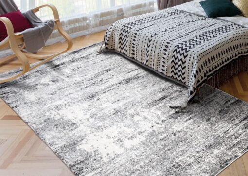 Keen Home Design Area Rugs - 9x12 Non-Shedding, Abstract Rugs for Kitchen, Living Room, Bedroom, Dining Room, Entryway - Size: 9'2" x 11'11", Abstract Cream/Grey - Image 7