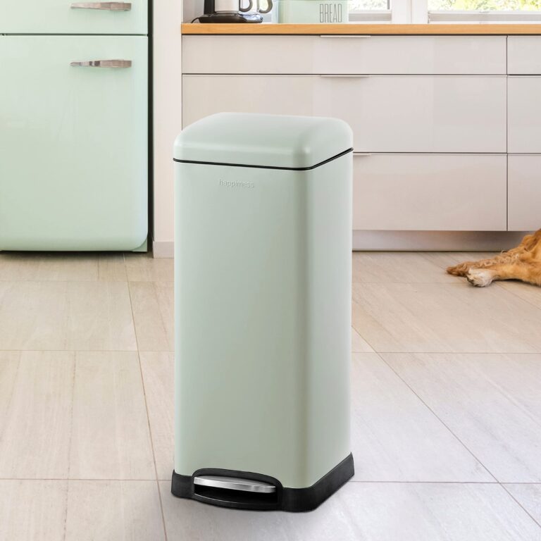 happimess HPM1007E Betty Retro 8-Gallon Step-Open Trash Can with Soft-Close Lid, Fingerprint Resistant, Modern, Minimalistic for Home, Kitchen, Laundry Room, Office, Bedroom, Bathroom, Mint Green - Image 6