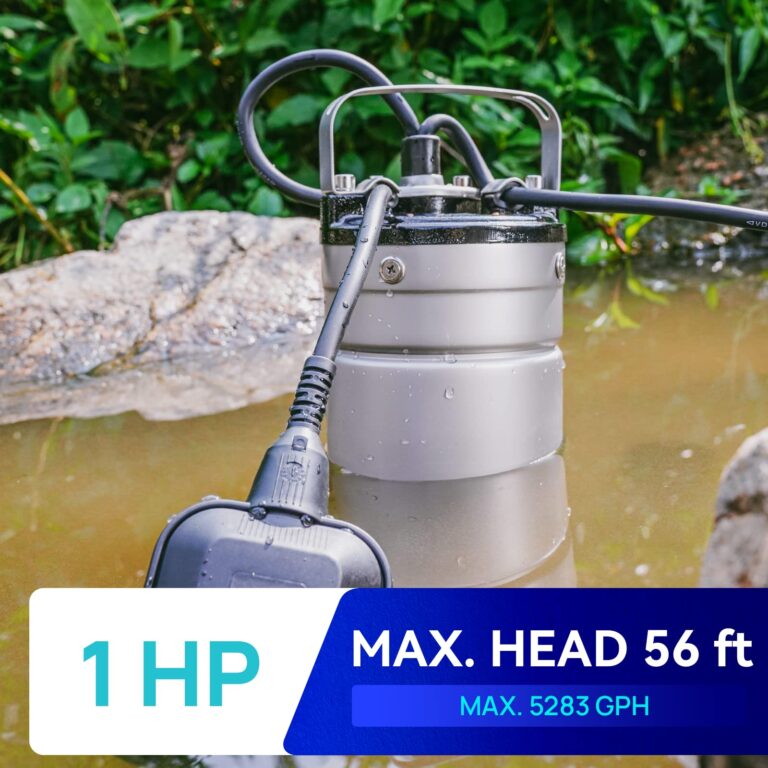 Aquastrong 1HP Sewage Sump Pump, Stainless Steel, 115V Automatic Float Switch, Cast Iron Impeller, Submersible Effluent/Sewage Pump for Sump Basin, Basement, 2'' NPT Discharge with 5283GPH - Image 7