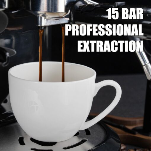 MIROX Espresso Machine 15 Bar, Coffee Maker With Milk Frother Steam Wand, Built-In Bean Grinder, Combo Cappuccino Machine with 70oz Removable Water Tank (ABS high-strength plastic shell) - Image 5
