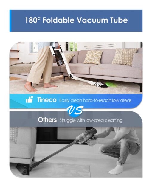 Tineco Pure ONE A50S Cordless Stick Vacuum Cleaner, 185W Suction,1L Larger Dustbin, 3DSense Power Brush, PureCyclone Tech, Up to 70Min Runtime, Easily Tackles Large Debris - Image 7