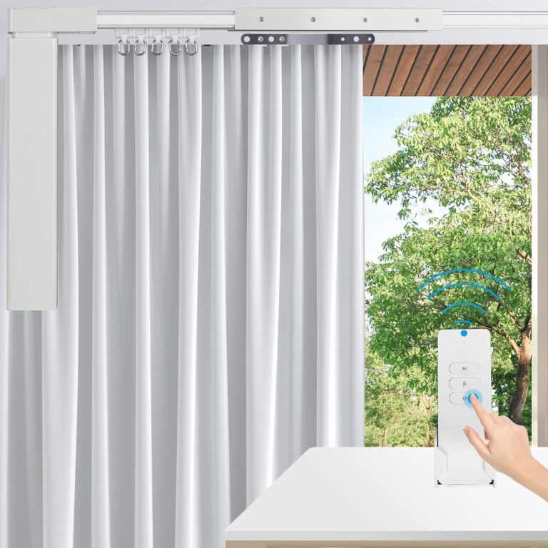 Electric Celling Curtain Tracks 87"-244" Smart Curtains Motorized Opener Curtains Rods with Remote Control (236'')