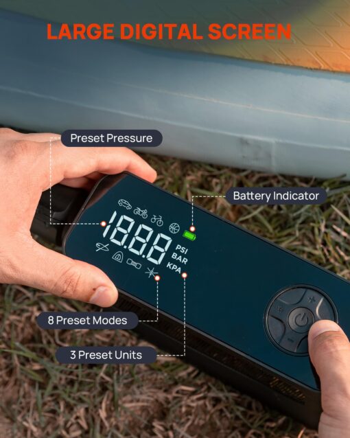 WindGallop Paddle Board Pump Tire Inflator Portable Air Compressor 150PSI, 4X Faster Electric Air Compressor 9 Pump Modes, All-in-One Auto Air Pump for Car Tires Motor Bike Ball SUP Tent Kayak Float - Image 2