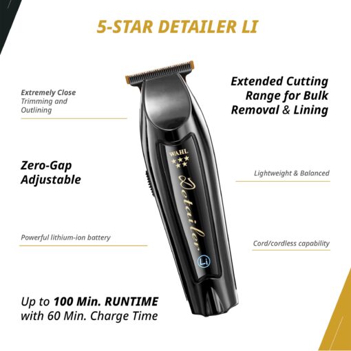 Wahl Professional Cordless Barber Combo Includes Magic Clip Blending Clipper and Detailer Li Trimmer 100 Min Runtime - Image 6