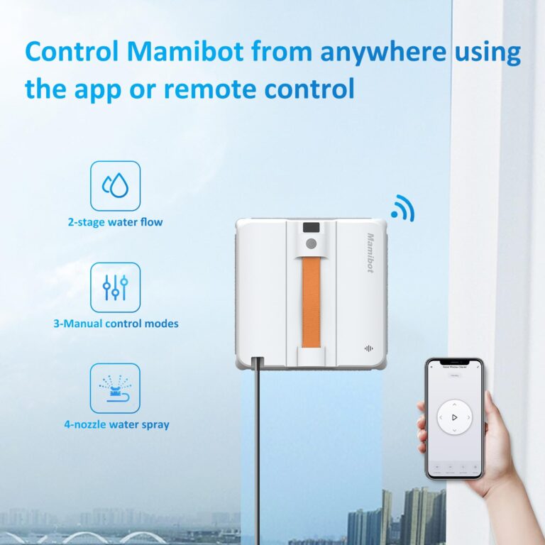 Mamibot W120-DP Robot Window Cleaner, Window Cleaning Robot with Four Water Spray,3200 Pa Suction Power, Multiple Cleaning Modes,App&Remote Control,for High-Rise Glass Cleaning（Grey - Image 7