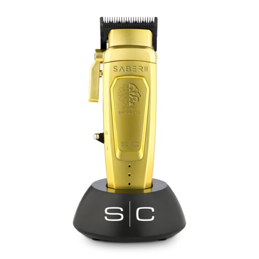 StyleCraft Saber II Professional Full Metal Body High-Torque Digital Brushless Motor Cordless Hair Clipper (Gold)
