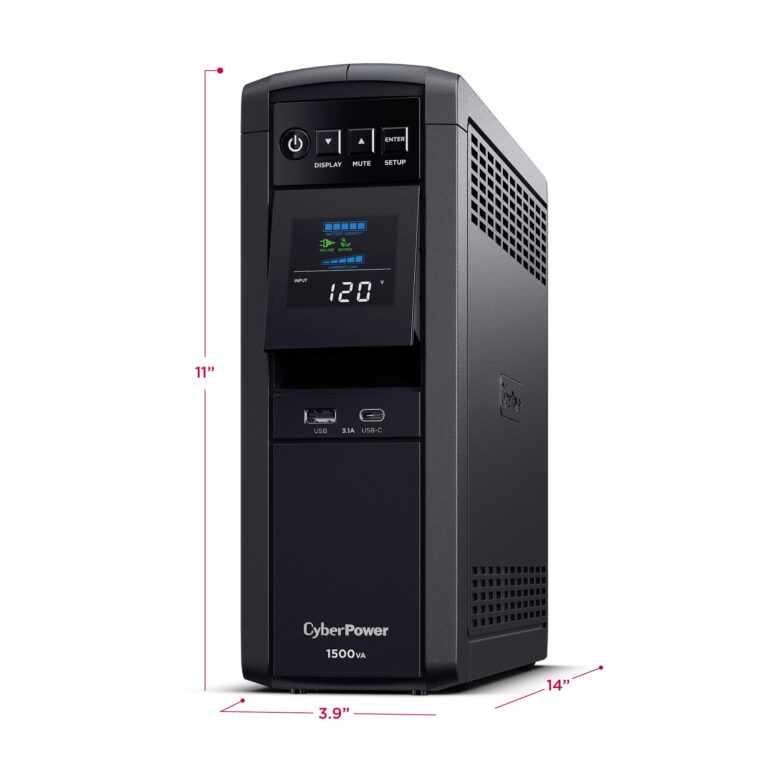 CyberPower CP1500PFCLCD PFC Sinewave UPS System, 1500VA/1000W, 12 Outlets, AVR, Mini Tower,Black - Image 5