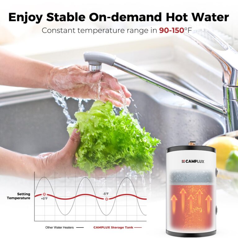 CAMPLUX Tank Water Heater Electric,10 Gallon Point of Use Hot Water Heater (ME100B) 120V 1500W, Easier Using with Adjustable Thermostat, Save Time, UL Listed - Image 5