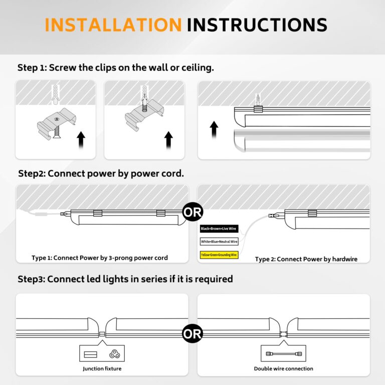 ONLYLUX 8ft LED Shop Light, 8' 100W 15000lm 6000K (12 Pack), 8 Foot Linkable led Shop Lights with Plug Fixture for Garage Workshop, T8 LED Tube Lights, High Output, - Image 2