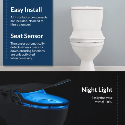 Bio Bidet SLIM3E 000 Slim Three Smart, Elongated Bidet Toilet Seat, White - Image 7