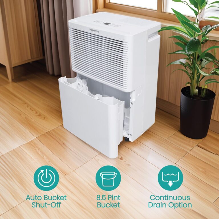 Hisense Energy Star 25-Pint Portable Dehumidifier with Auto-Shutoff, Home Dehumidifier and Moisture Absorber For Basement, Garage, Living Room in White - Image 4