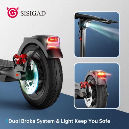 Electric Scooter Adults, 10" Solid Tires, Max 25 Mile Range, 25 MPH＆500W Motor Max Power, Digital Display and Cruise Control Foldable E-Scooter for Adults - Image 4