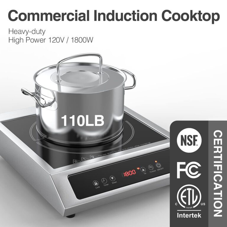 Commercial Induction Cooktop Portable Burner 1800W,ANHANE Induction Hot Plate,Electric for Cooking Countertop Stainless Steel, 9 Temp Levels,3 Hours Timer,Auto-Shut-Off,Touch Panel,Child Safety Lock - Image 7