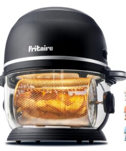 Non-Toxic Air Fryer - Glass AirFryer 5 Quart w/ 360 Visibility, Self-Cleaning, 400F Vortex Air Fryer for Even Cooking, BPA-Free Teflon Free, 6-in-1 Functions, Rotisserie, Roast, Bake, Black