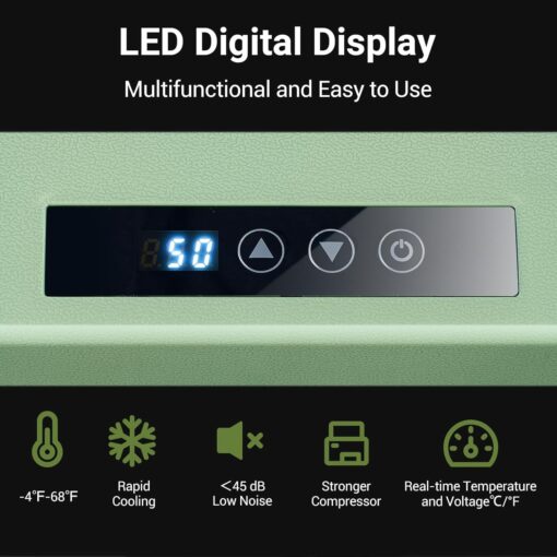 BODEGACOOLER 12 Volt Car Refrigerator, 17.1 Quart Portable Freezer,-4℉-68℉ Car Fridge, Electric Cooler 12/24V DC100-240 Volt AC for Outdoor, Vehicles, Travel, Camping, RV, Home Use - Image 9