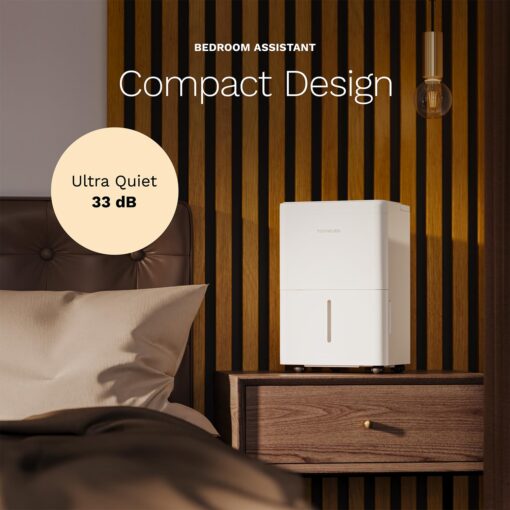 hOmeLabs 1,000 Sq. Ft Portable Dehumidifier - Ideal for Home Bedroom, Bathroom, Office and Small Sized Rooms - Ultra Quiet, Compact with Drain Hose Included - 8 pint - Image 5