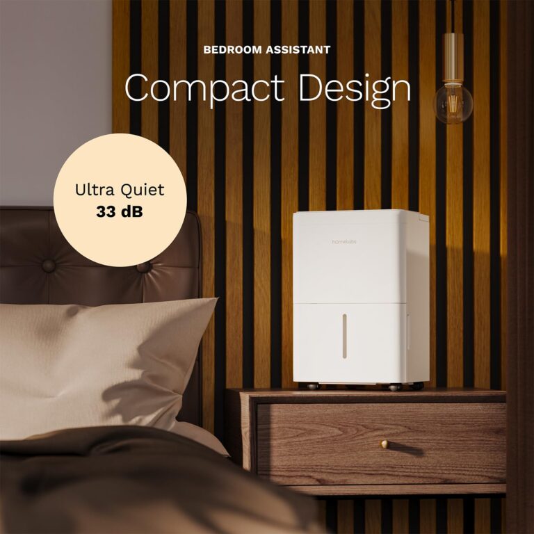 hOmeLabs 1,000 Sq. Ft Portable Dehumidifier - Ideal for Home Bedroom, Bathroom, Office and Small Sized Rooms - Ultra Quiet, Compact with Drain Hose Included - 8 pint - Image 5