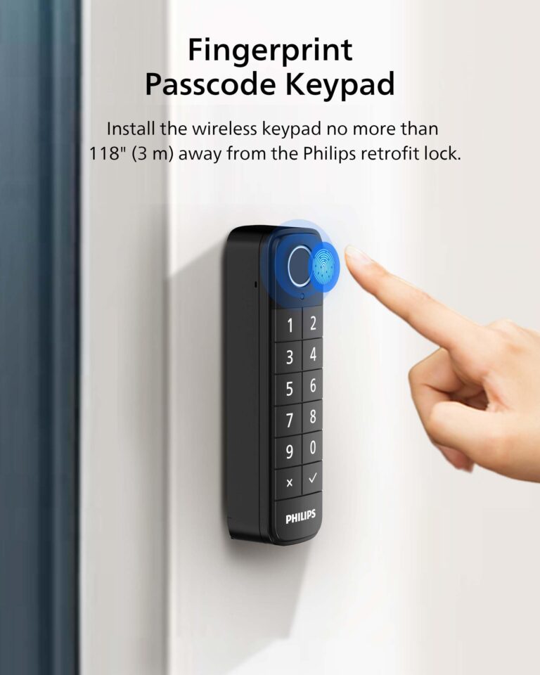 Philips WiFi Smart Lock with Fingerprint Keypad, Turn Your Existing Deadbolt into Smart Door Lock, Built-in WiFi, APP Remote Control, Keyless Entry Door Lock, Auto-Locking, Status Logging, Black - Image 5