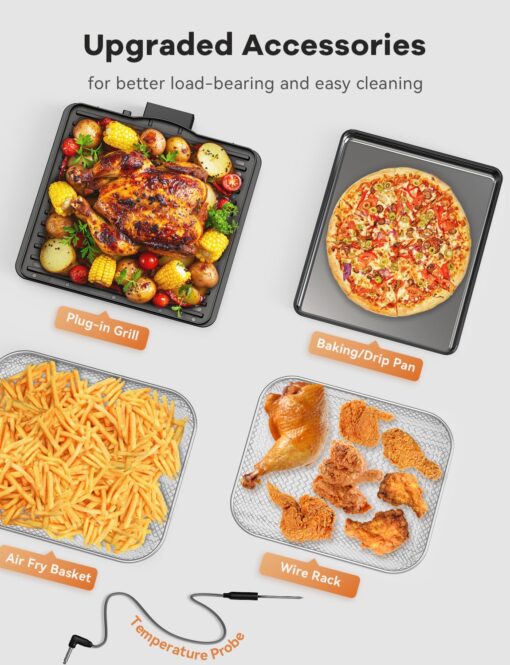 Nuwave TODD ENGLISH Air Fryer Grill Oven Combo, TRUE Char & Flavor, 100 in 1 Super Convection Toaster Oven Countertop, Excellent Thermal Insulation, POWERPORT™ Plug-In Grill, 550°F, Stainless Steel - Image 2