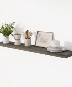Rustic Farmhouse Floating Shelves - Wooden Shelves for Wall Mounted,Bathroom Storage Over Toilet, Hanging Book Shelf for Wall Home Decor Living Room - 48W x 9.25D - 60lbs Capacity,Solid Elm Wood