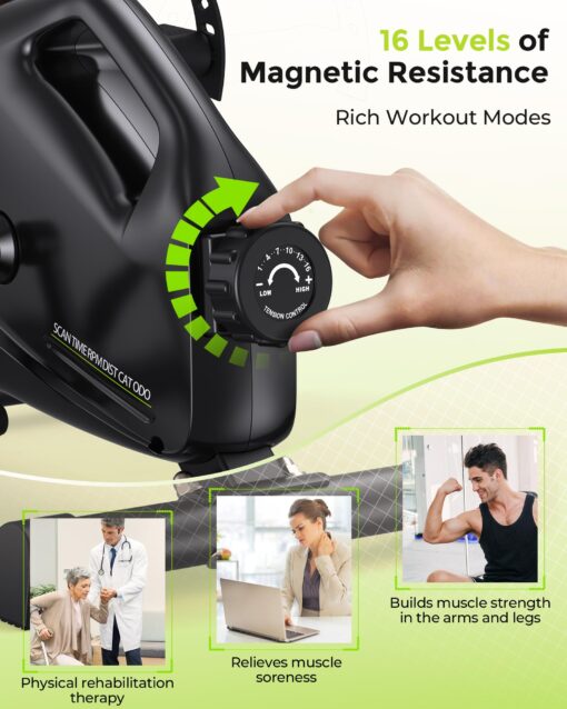 YOSUDA Under Desk Bike Pedal Exerciser - Magnetic Mini Exercise Bike for Arm/Leg Exercise, Desk Pedal Bike for Home/Office Workout (Under Desk Bike Pro Green) - Image 6