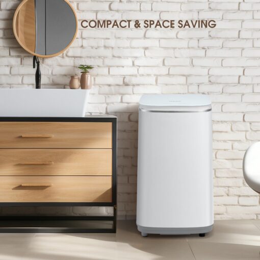 HAVA Portable Washing Machine, Small Washer 0.8 Cu. Ft. Capacity, Fully Automatic with 8 Wash Cycles, Touch Button & LED Display, Space Saving for Apartments, Dorms, and RVs - Image 6