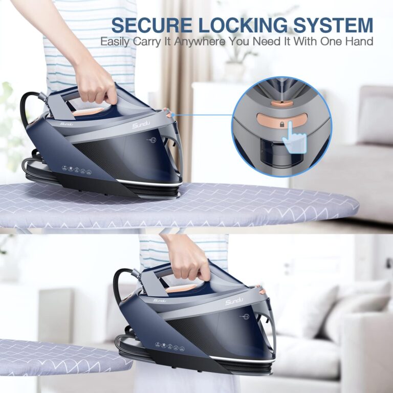 Sundu Pro Steam Station with Ceramic Soleplate, 1800W Steam Station Iron for Clothes with 1.5L Removable Water Tank, Iron Lock for Easy Carry, Auto ShutOff, Self Cleaning, Clothing Steam Iron for Home - Image 7